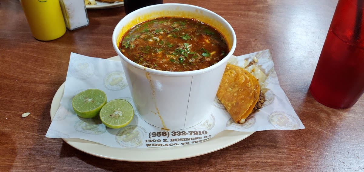 Consomé with lime and a gordibirria